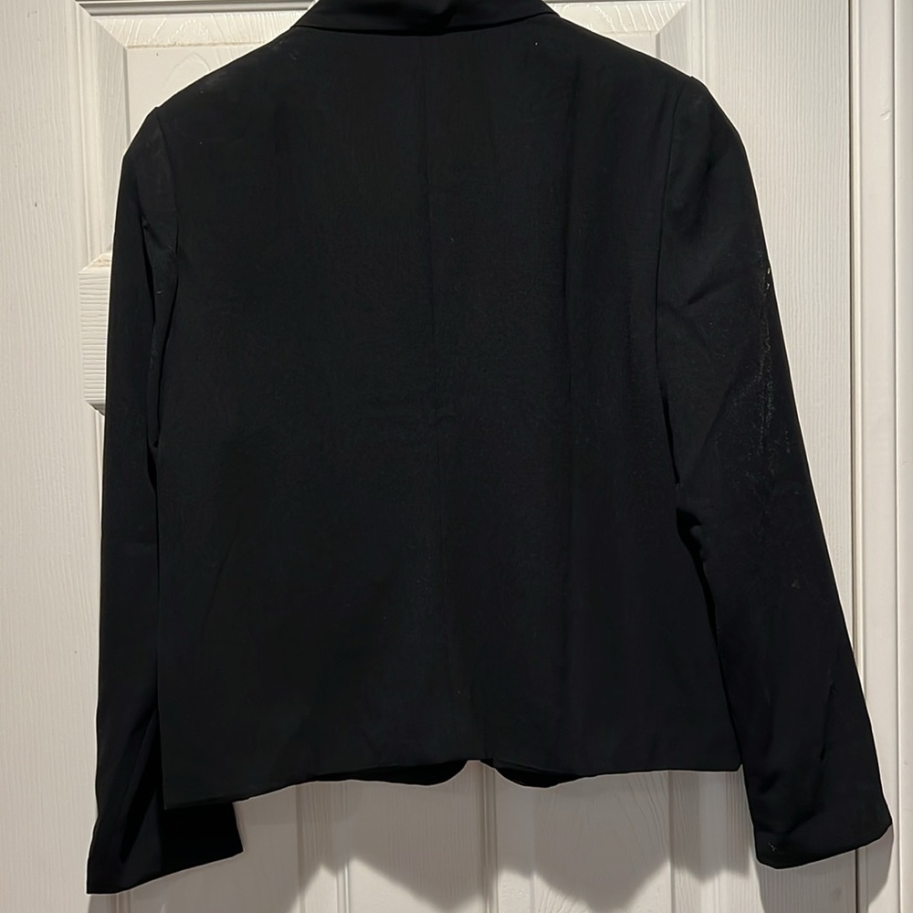 Decree Black Tuxedo Lapel Open Front Blazer - Picture 3 of 5